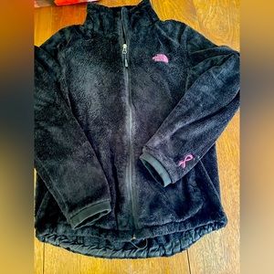 The North Face Fleece + the Breast Cancer Awareness Ribbon embroidered on.Size M